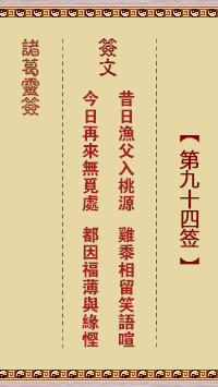 诸葛神签 第 94 签