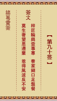 诸葛神签 第 90 签