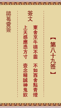 诸葛神签 第 89 签