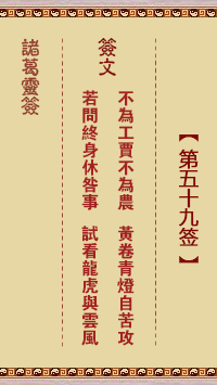 诸葛神签 第 59 签