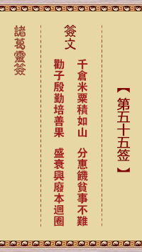 诸葛神签 第 55 签