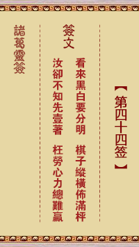 诸葛神签 第 44 签