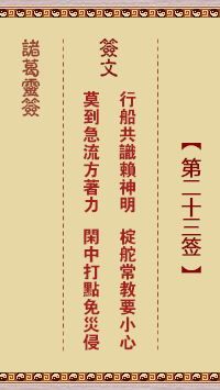 诸葛神签 第 23 签