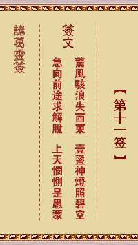 诸葛神签 第 11 签