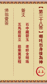 佛祖灵签 第 38 签：哪咤出背后为神 上上签