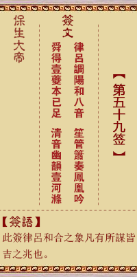 保生大帝灵签 第 59 签:律、【用兑卦】